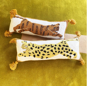 Tiger with Tassels Hook Pillow by Justina Blakeney