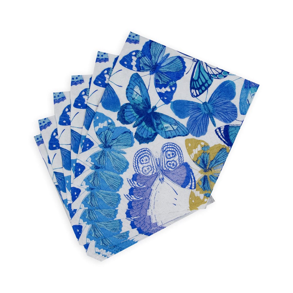 Butterflies Cocktail Napkins in Blue