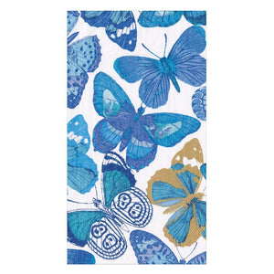 Butterflies Guest Towel Napkins in Blue