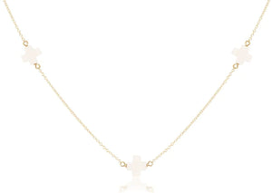 15" Choker Simplicity Chain Gold - Signature Cross Off White