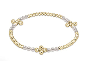 Signature Cross Gold Bliss 2.5mm Bead Bracelet - Pearl
