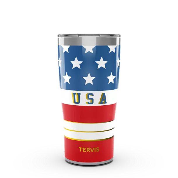 Play the Anthem - Stainless Steel Tumbler with Slider Lid, 20oz