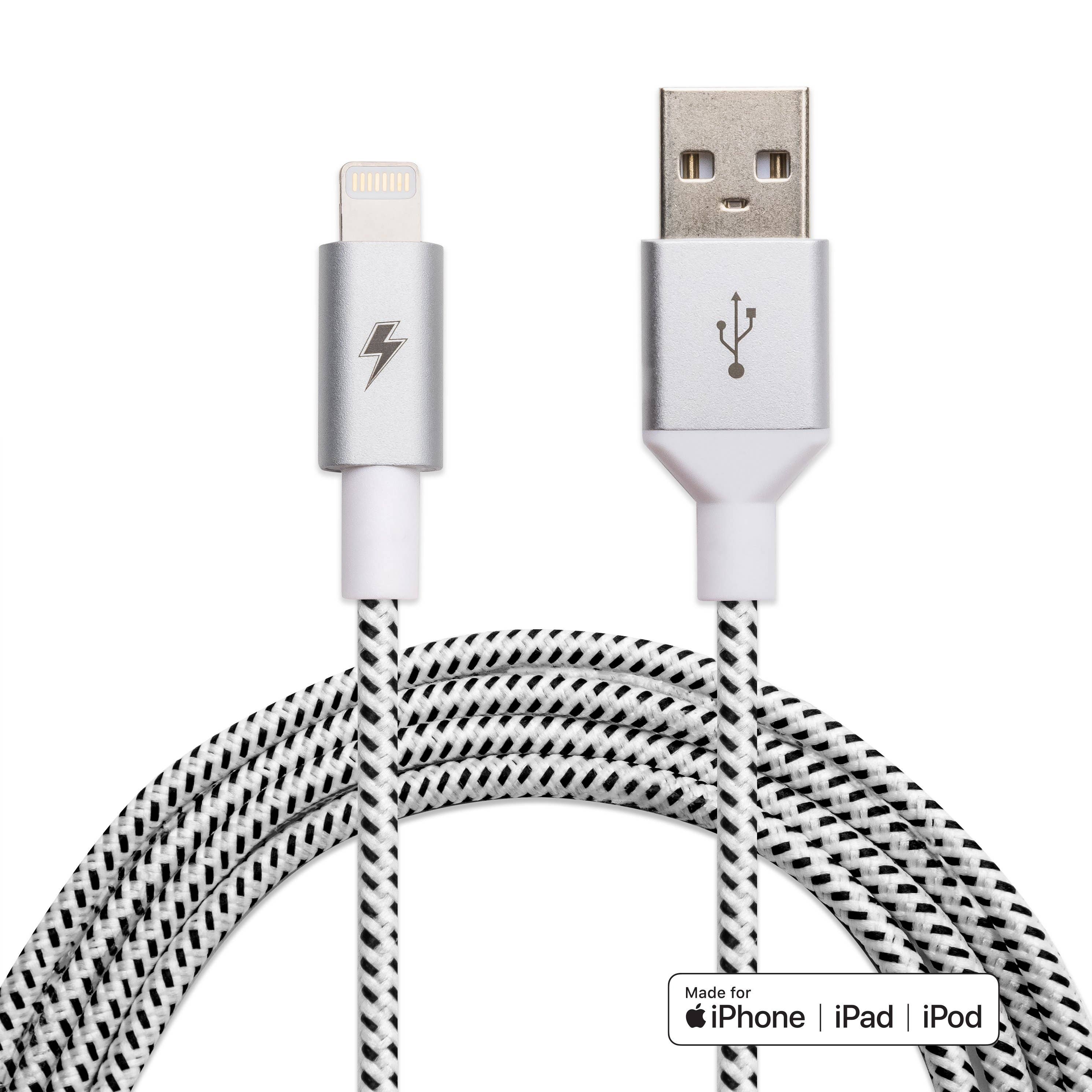 Black and White iPhone Lightning Cable