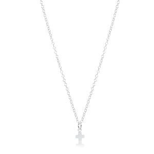 16" Necklace Sterling - Signature Cross - Small Sterling Charm