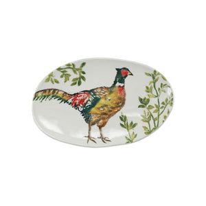 Vietri Fauna Pheasants Small Oval Platter