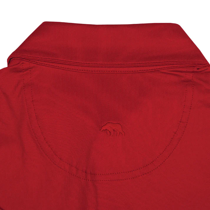 Solid Standing Bulldog Performance Polo in Red