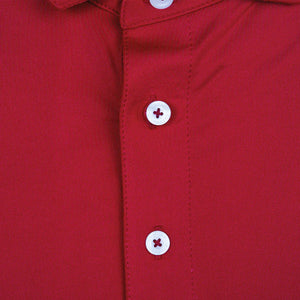 Solid Standing Bulldog Performance Polo in Red
