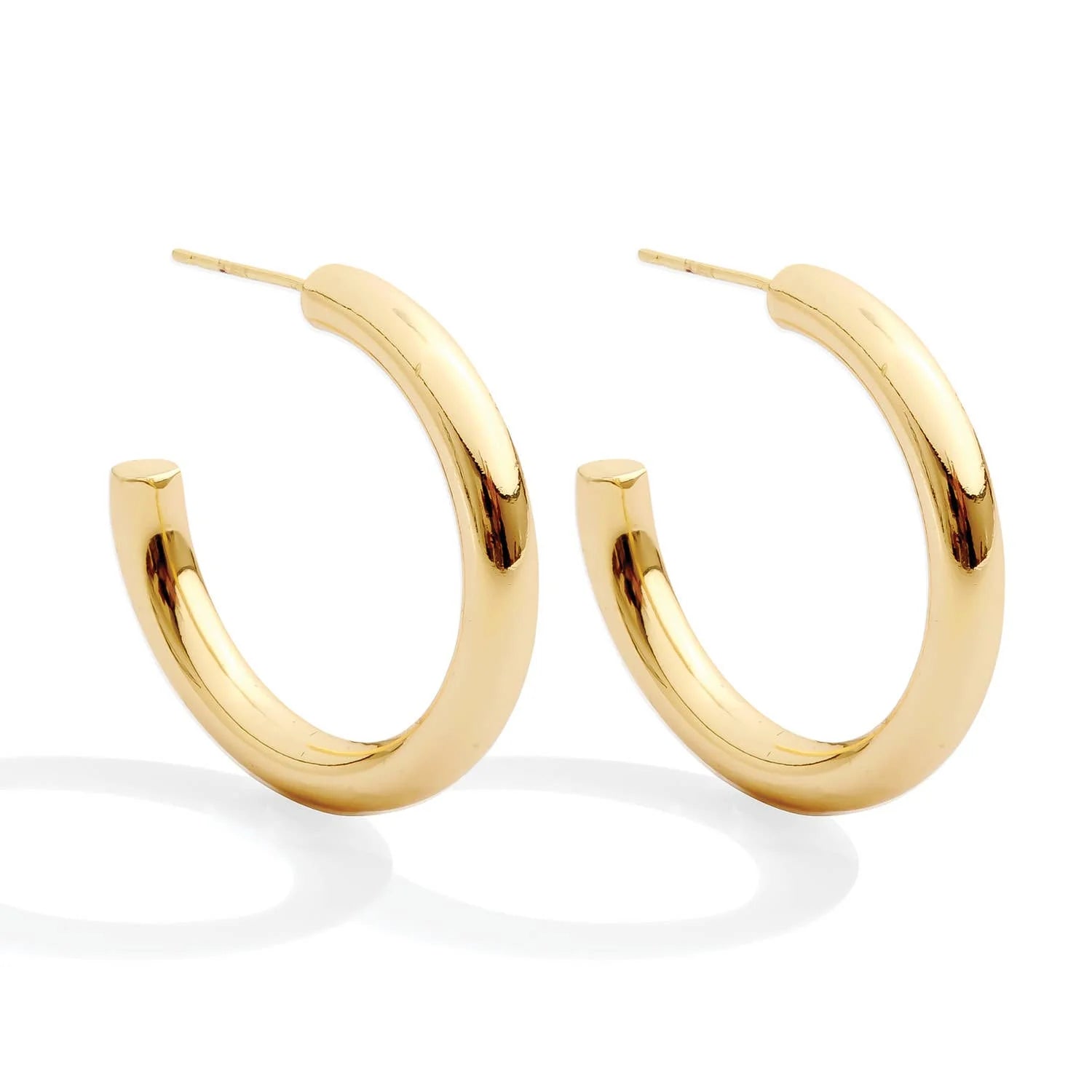 Medium Thick Gold Hoops