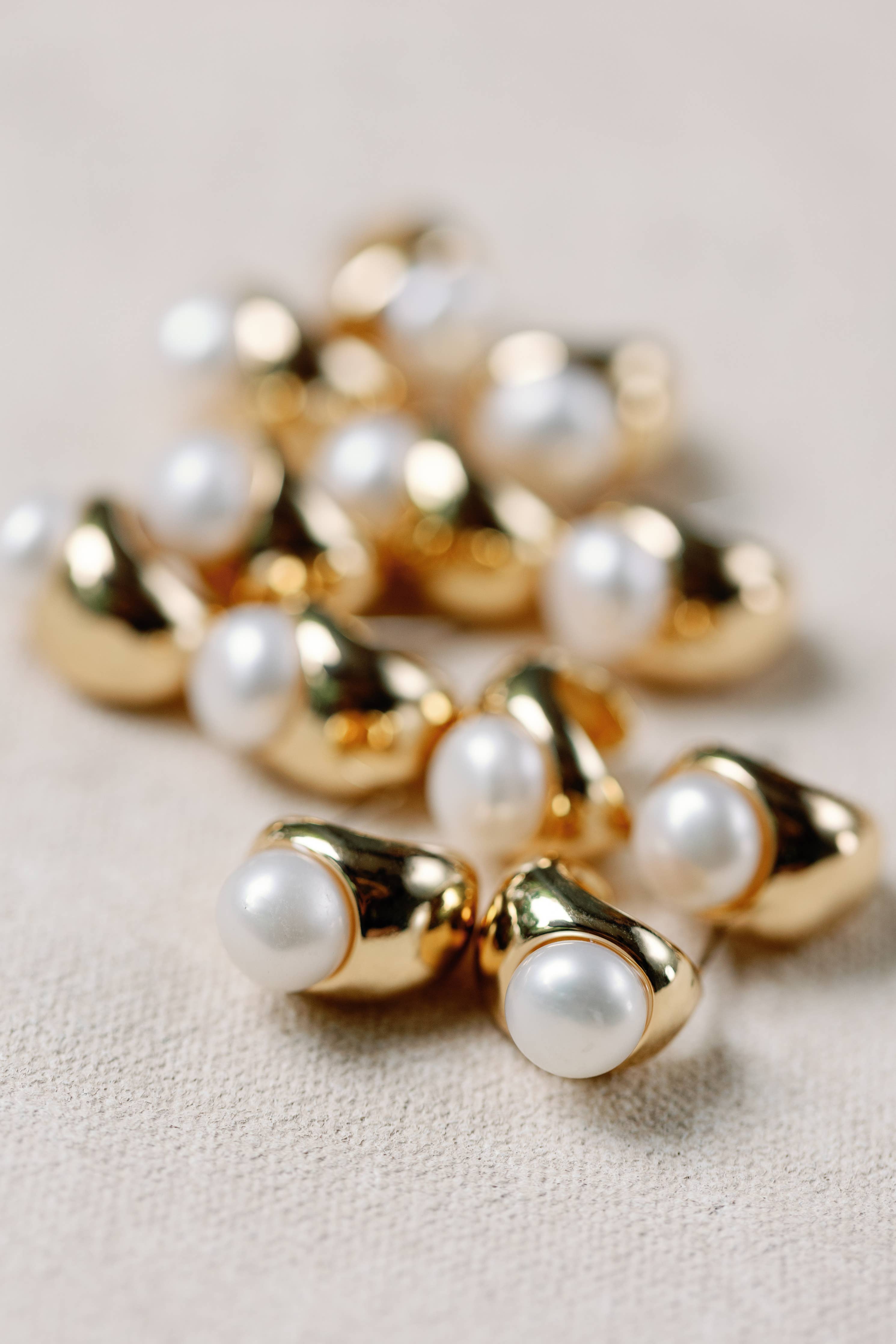 Pearl Huggie Mini Hoop Earrings