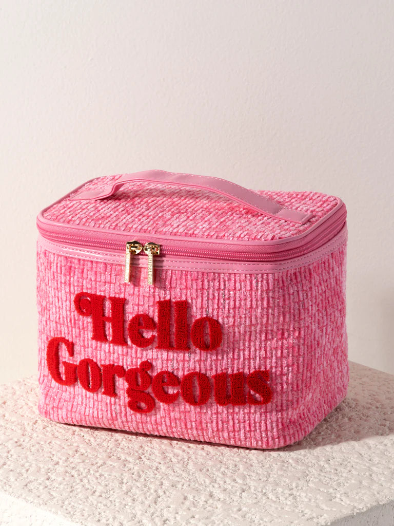 "Hello Gorgeous" Cosmetic Case, Pink