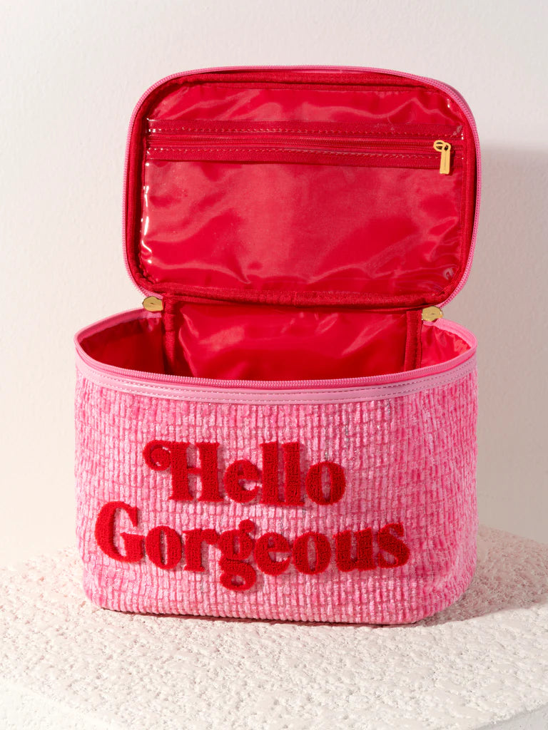 "Hello Gorgeous" Cosmetic Case, Pink