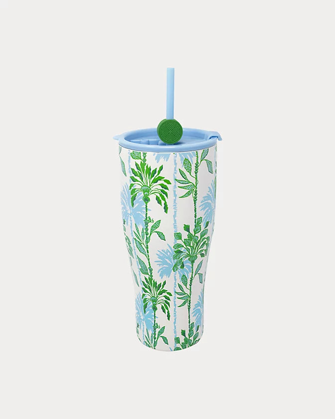Stainless Steel Tumbler with Straw | Swayin in the Breeze | Lilly Pulitzer