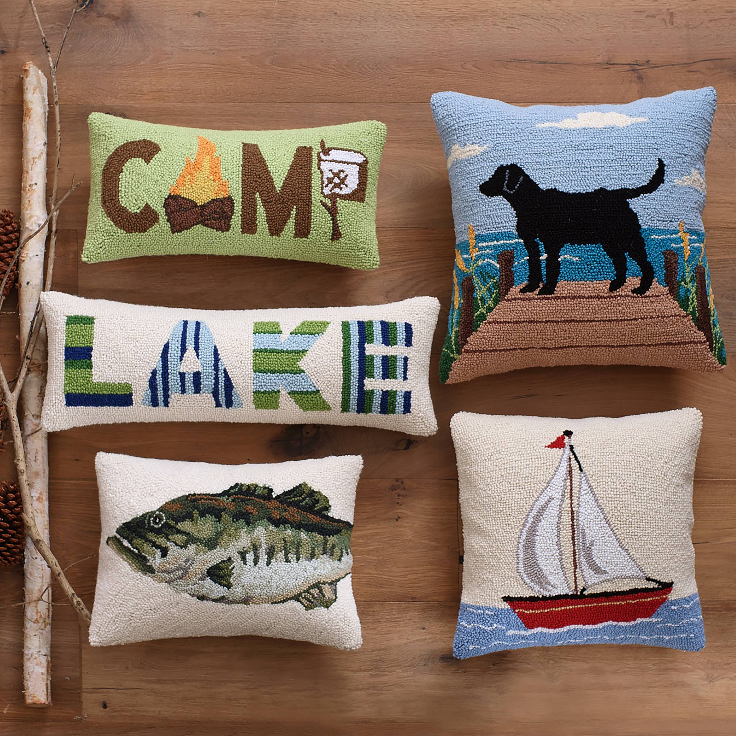 Lab On Dock Hook Pillow