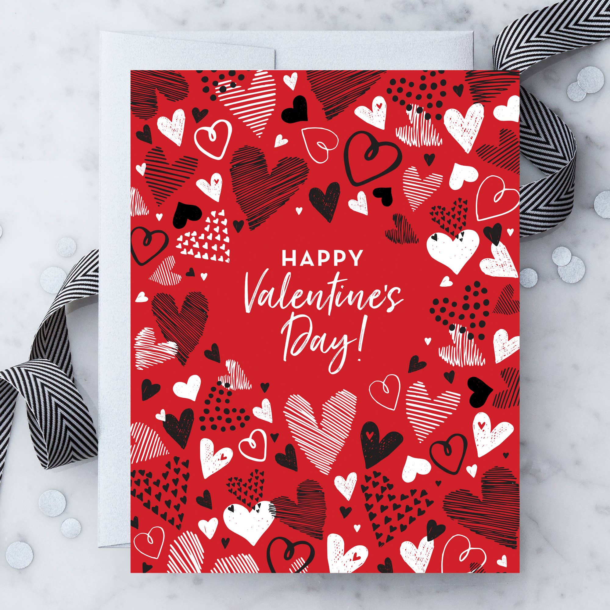 "Graffiti Hearts" Valentine's Day Greeting Card