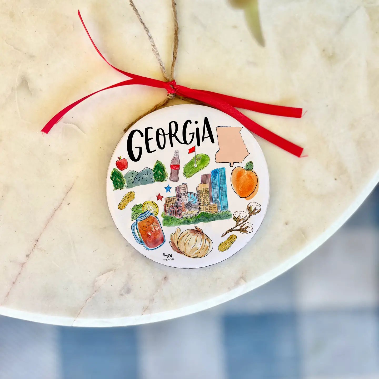 Athens GA Wood Ornament | Happy By Rachel