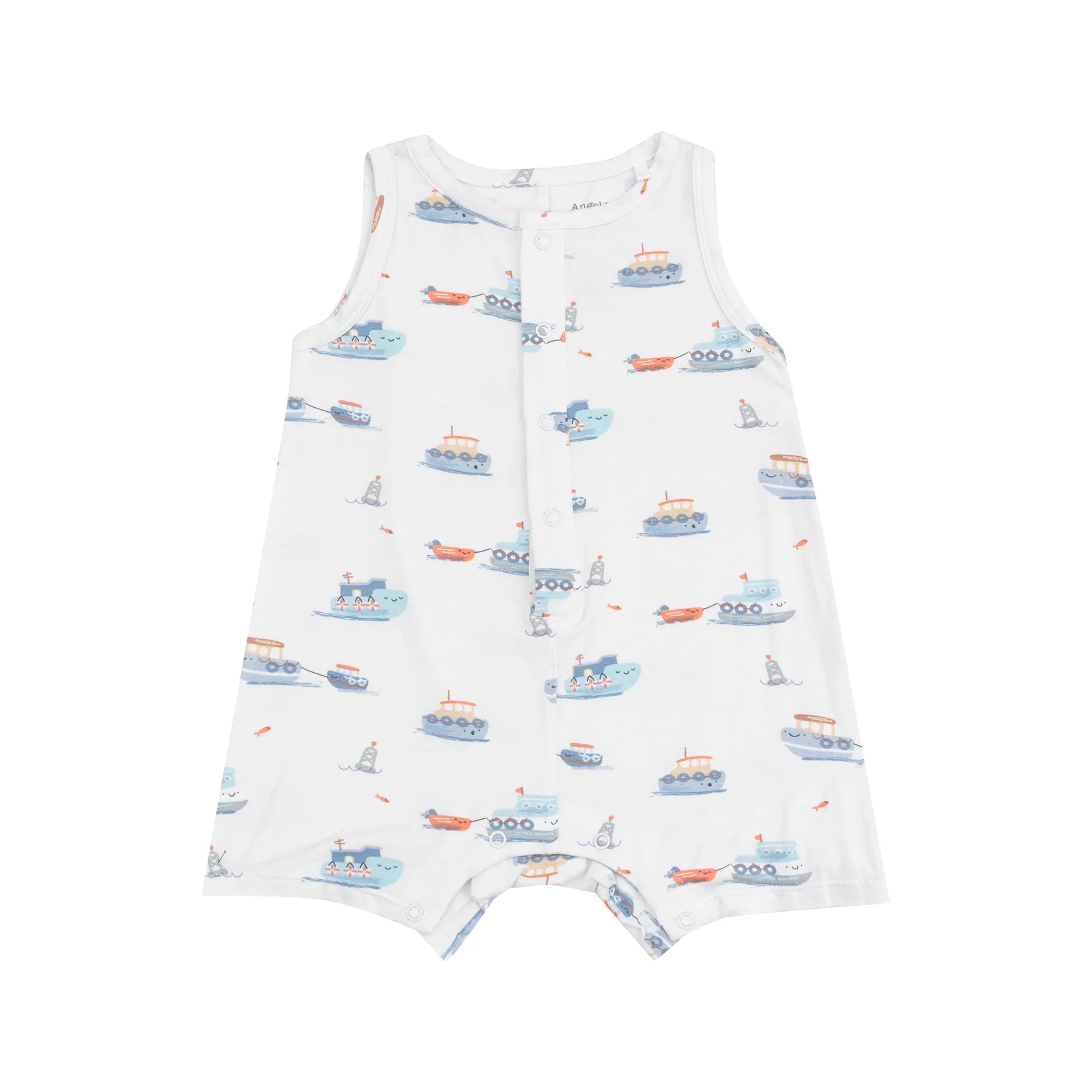 Sleeveless Shortie Romper - Bubbly Tugboats