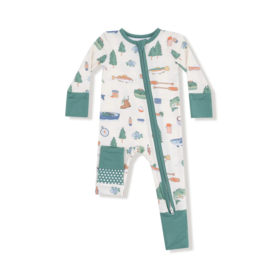 Fishing Things 2-Way Zipper Romper | Angel Dear
