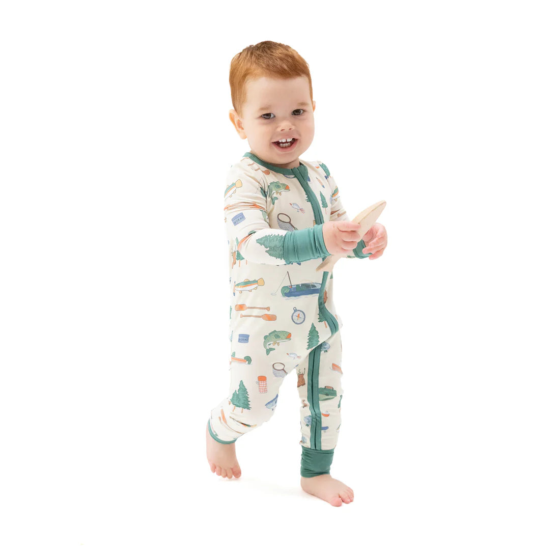 Fishing Things 2-Way Zipper Romper | Angel Dear