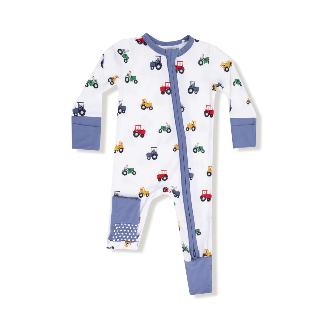 Mini Tractors 2 Way Zipper Romper | Angel Dear