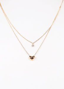 Heart Layered Necklace in Gold