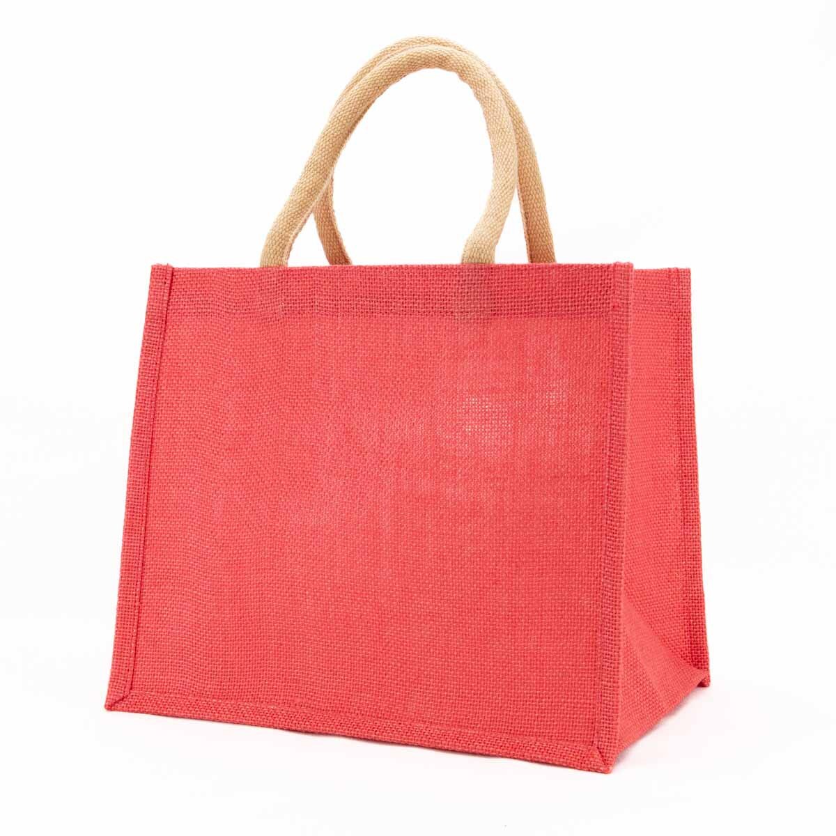 Jute Gift Tote in Coral