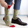 HoHoHo Santa Socks Green/Red - Men's