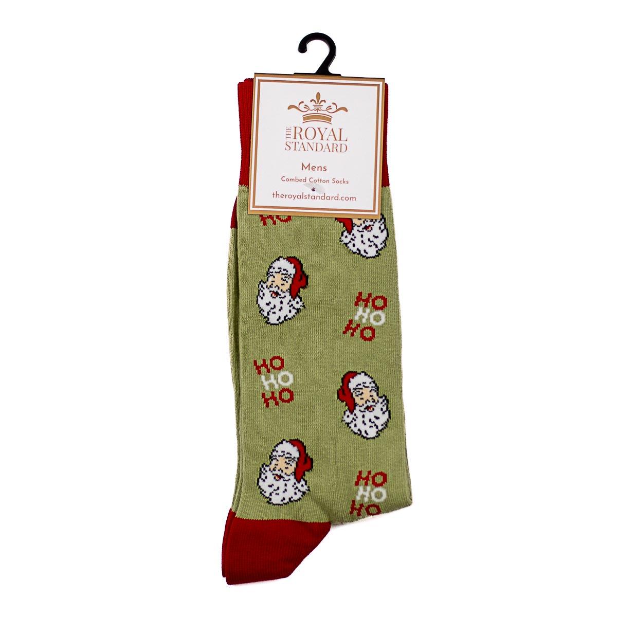 HoHoHo Santa Socks Green/Red - Men's