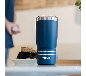 Deepwater Blue Stainless Steel Tumbler with Slider Lid - 20oz