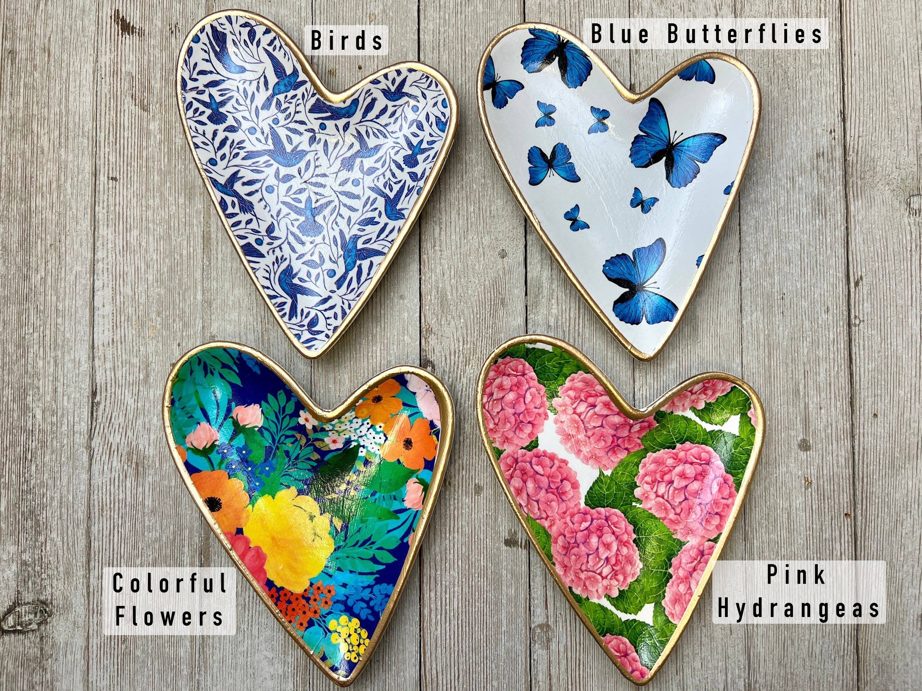 Decoupage Ceramic Heart Dish