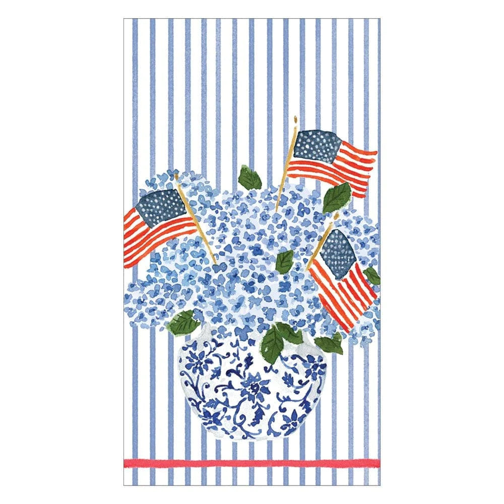 Flags and Hydrangeas Paper Guest Towel Napkins