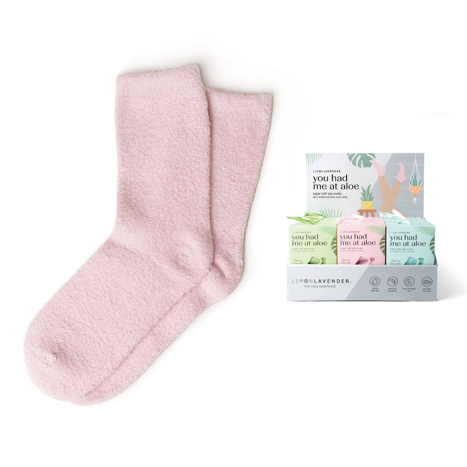 Lemon Lavender You Had Me At Aloe - Super Soft Spa Socks