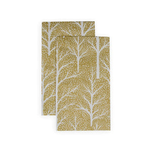 Winter Trees Gold & White Guest Towel Napkins