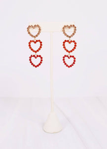 Forever Yours CZ Heart Earring Red Multi