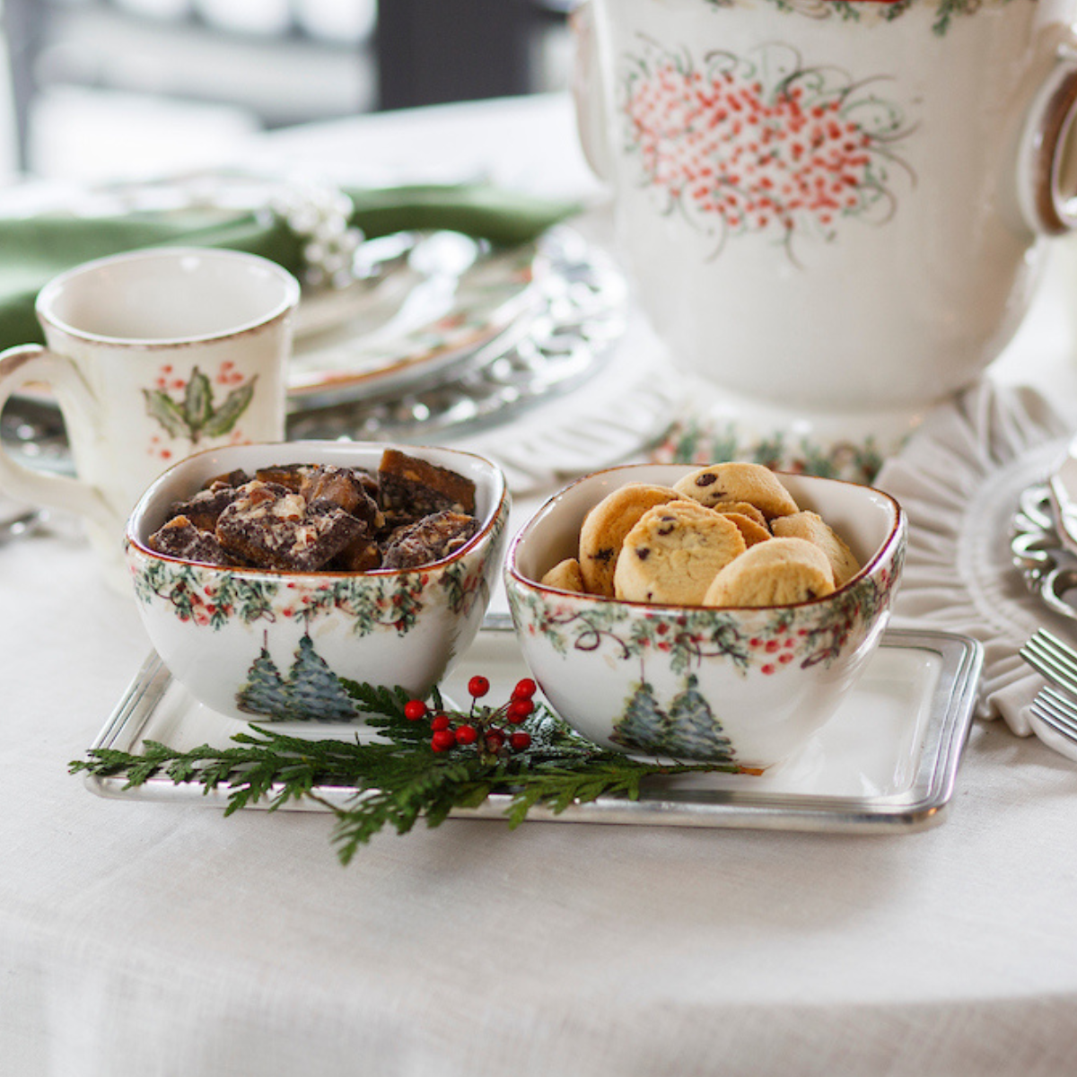 Arte Italica Natale Square Bowl - Christmas