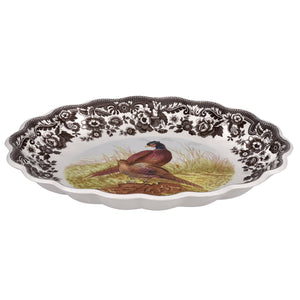 Woodland Pheasant Oval Fluted Dish