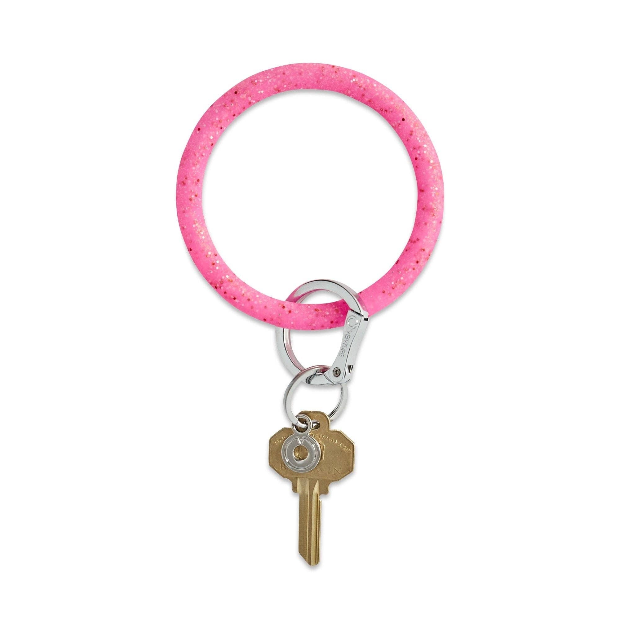 Silicone Big O® Key Ring - Tickled Pink Confetti | Oventure