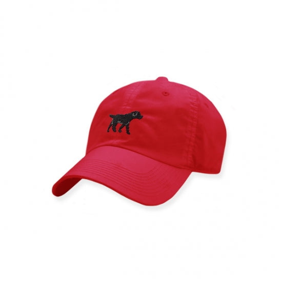 Black Lab Walking Needlepoint Performance Hat (Sunday Red)