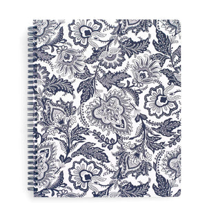 Notebook with Pocket in Java Navy & White