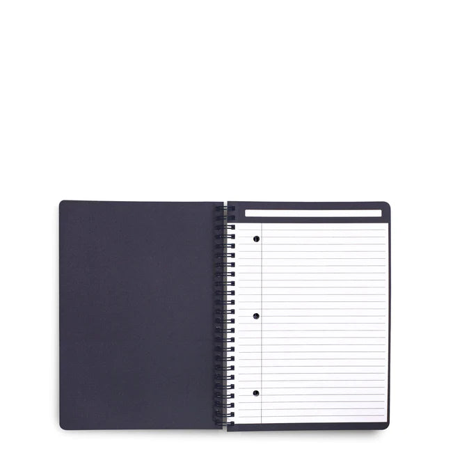 Mini Notebook with Pocket in Java Navy & White