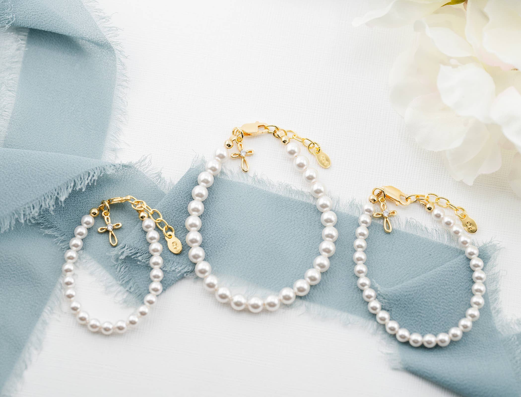 Kids 14K Gold-Plated Baptism Cross Bracelet or Communion Gift