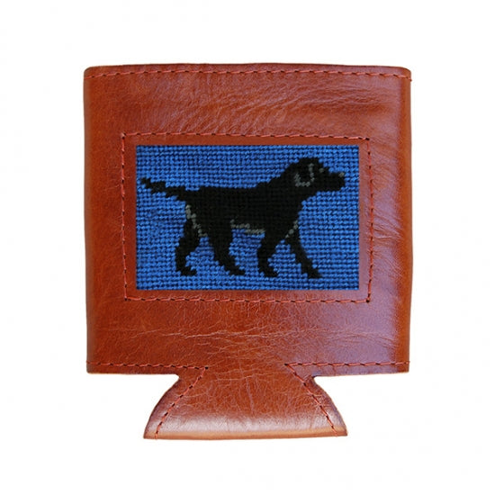 Black Lab Walking (Blueberry) Needlepoint Can Cooler