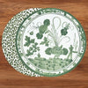 VIDA Faenza and Leopard Reversible Round Placemats Set of 4 White & Green/ BEATRIZ BALL