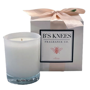 B's Knees Eliza 1 Wick White Glass Candle