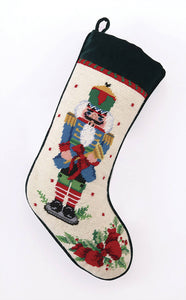 Nutcracker Melody Trumpet Needlepoint Stocking