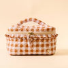 Glam & Go Quilted Cosmetic Bag- Maple Gingham | The Darling Effect