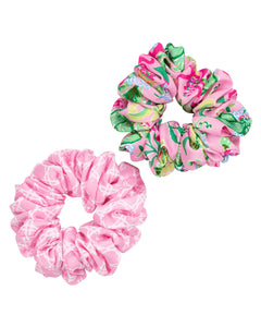 Large Scrunchie Set, Via Amore Spritzer And Conch Shell Pink Caning