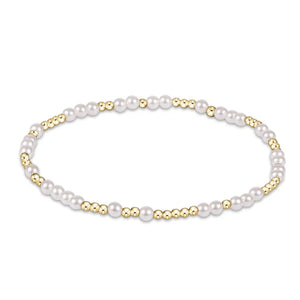 Extends- hope unwritten 3mm bead bracelet - pearl