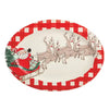 Santa Sleigh Gingham Platter | Mudpie