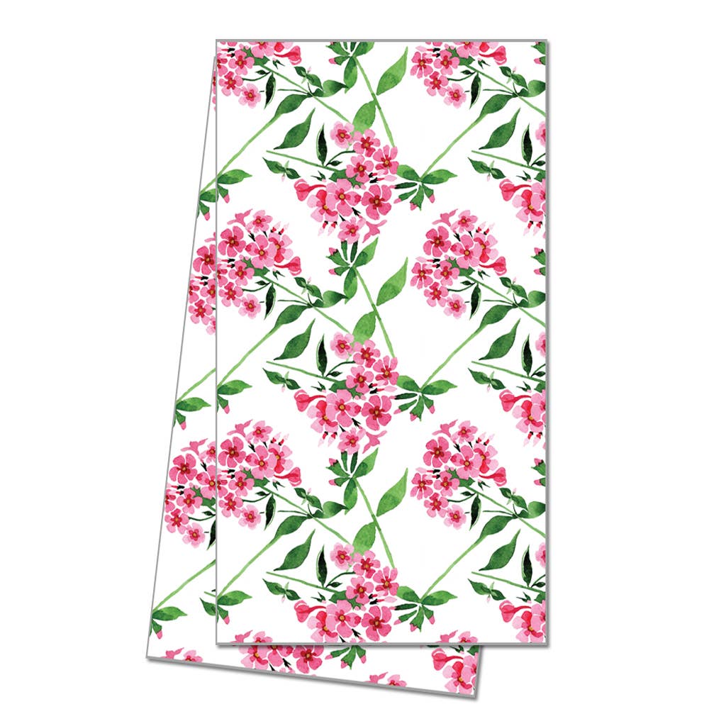 Cotton Tea Towel | Pink Flowers