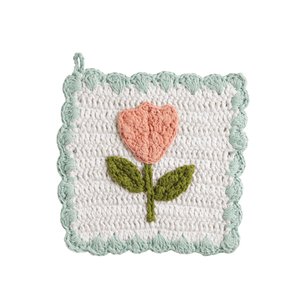Mud Pie Tulip Crochet Pot Holder - Thumbnail 2